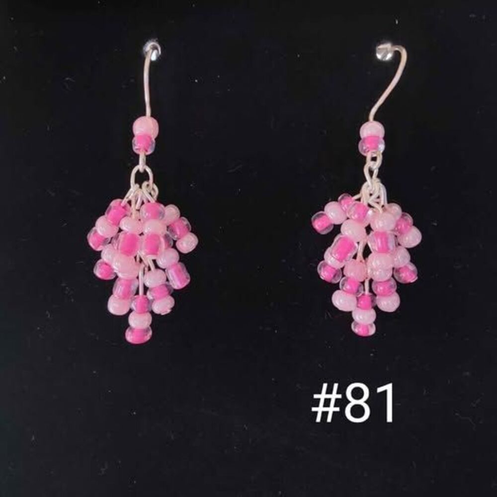 Pink Cluster Earrings